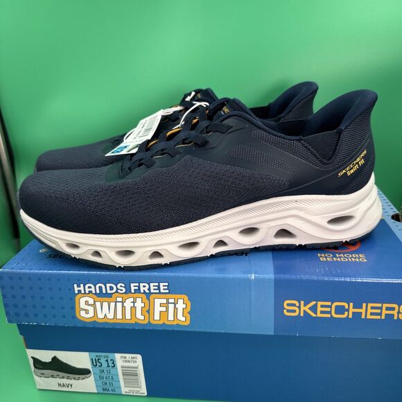 Skechers Swift Fit Hands Free Sneakers Men’s 13 Navy Memory Foam Shoes New